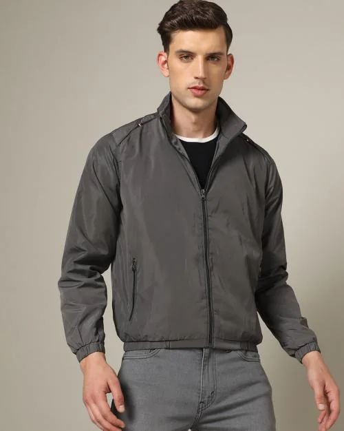 Men Zip-Front Slim Fit Wind Cheater