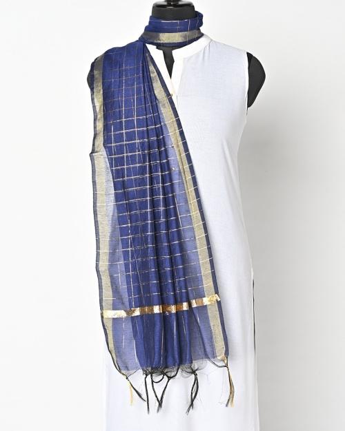 Buy Checked Dupatta with Tassels Online at Best Prices in India JioMart.