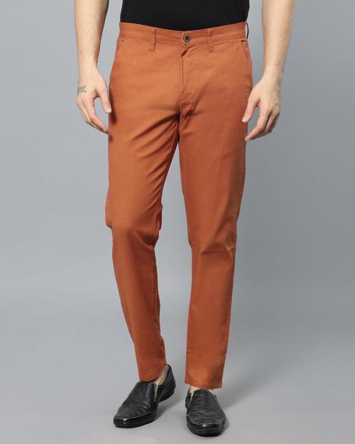 Men Tapered Fit Mid-Rise Chinos