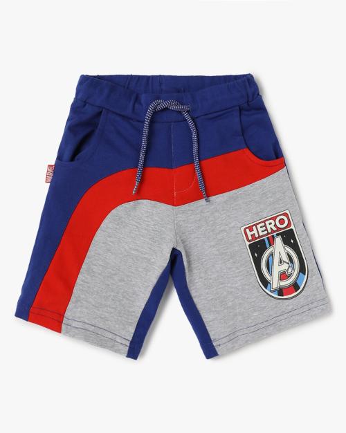 Colourblock Shorts with Drawstring Waist