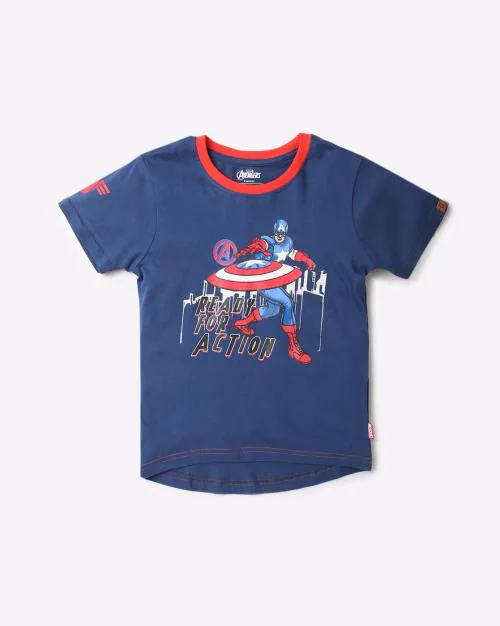 Captain America Print T-Shirt
