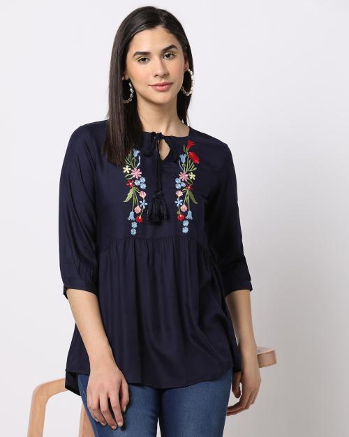 Floral Embroidered Tunic