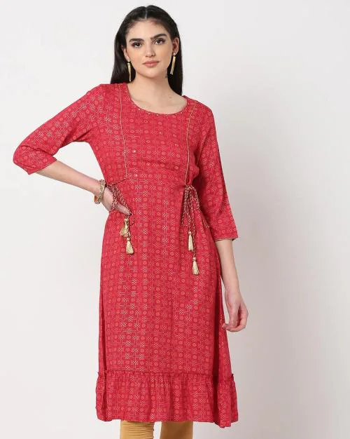 kurti with side tie up