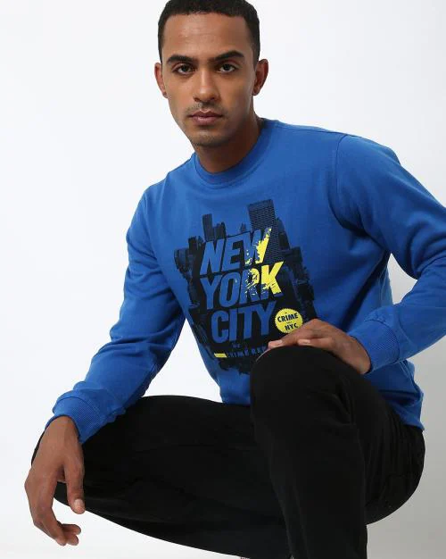 Graphic Print Crew-Neck Sweatshirt