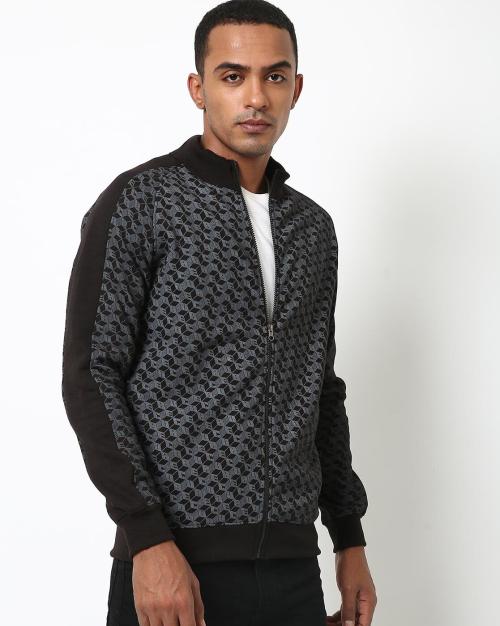 Printed Zip-Front Sweatshirt