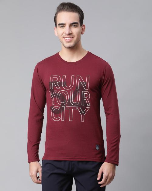 Slim Fit Full-Length Sleeve Round Neck T-Shirt