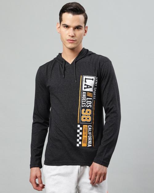 Slim Fit Full-Length Sleeve Hooded T-Shirt