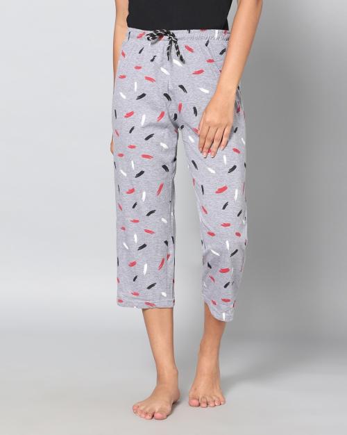 Printed Capris with Drawstring Waist