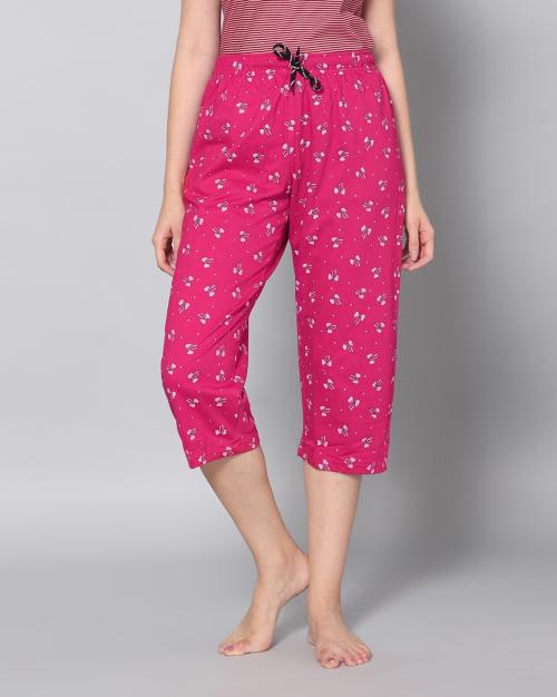 Printed Capris with Drawstring Waist