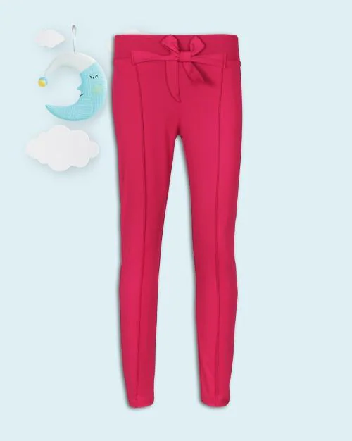 Pintuck Pants with Bow Accent