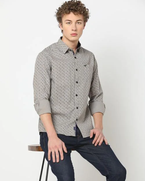 Men Printed Slim Fit Shirt