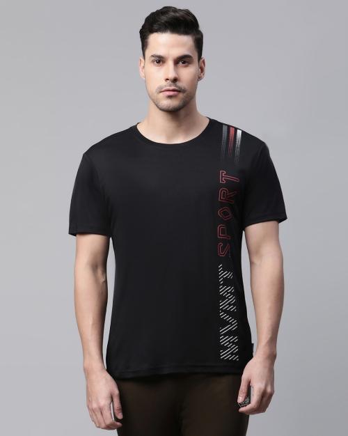 Brand Print Slim Fit Crew-Neck T-Shirt