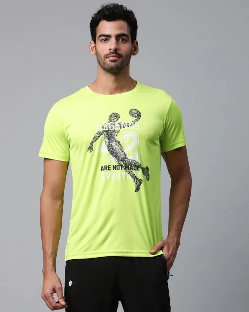 Graphic Print Slim Fit Crew-Neck T-Shirt