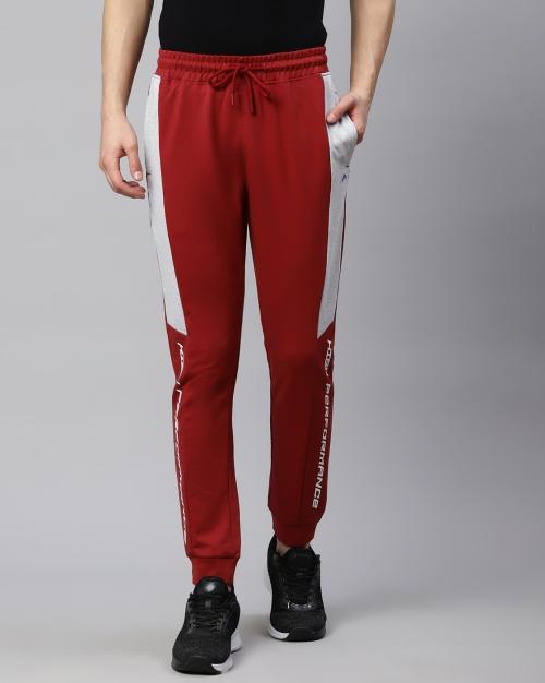 Men Colourblock Slim Fit Joggers with Insert Pockets
