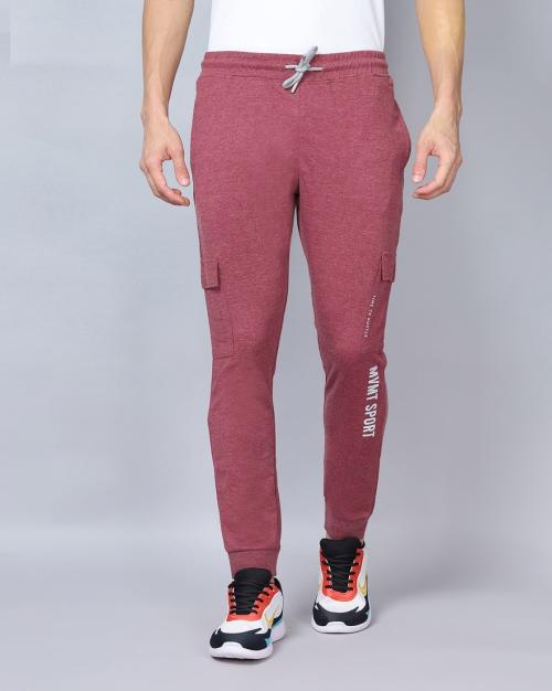 Men Slim Fit Cargo Joggers with Typographic Print