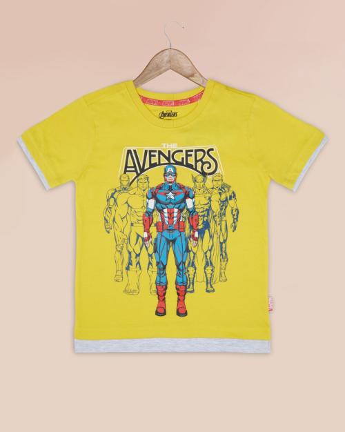 Avengers Print Round-Neck T-Shirt