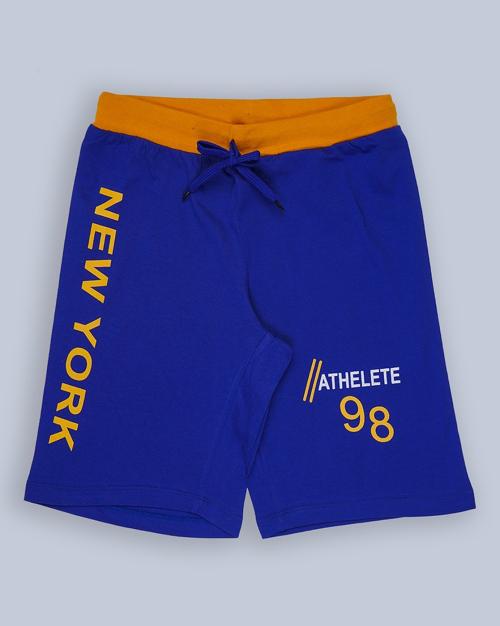 Typographic Print Shorts with Drawstring Waist