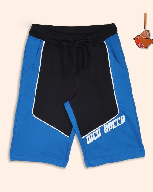 Colorblock Shorts with Drawstring Waist