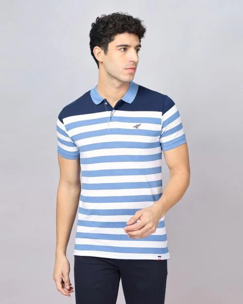 Striped Slim Fit Polo T-Shirt