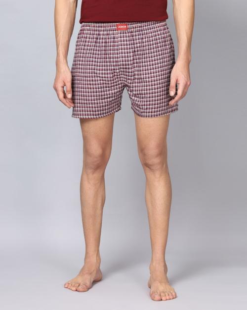 Checked Mid-Rise Boxers