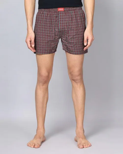 Checked Mid-Rise Boxers