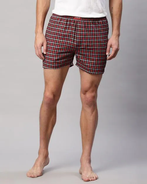 Checked Boxers with Elasticated Waist