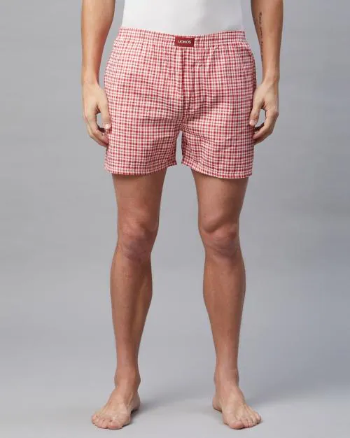 Checked Mid-Rise Boxers