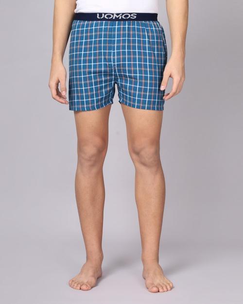 Checked Boxers with Brand-Knit Waistband