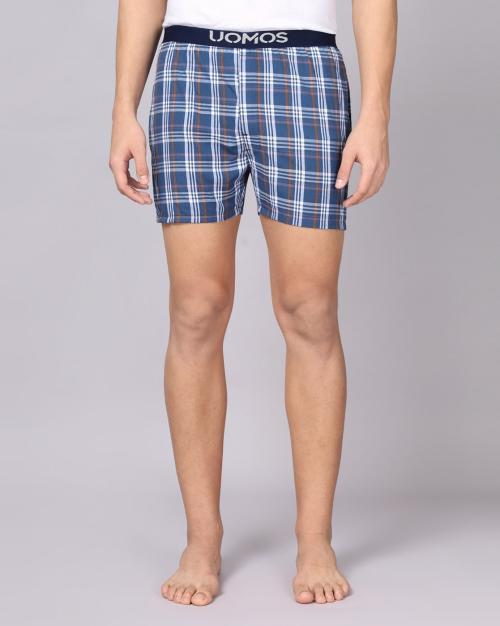 Checked Boxers with Brand-Knit Waistband