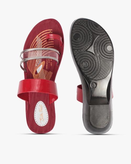 Printed Dual Strap Toe-Ring Sandals