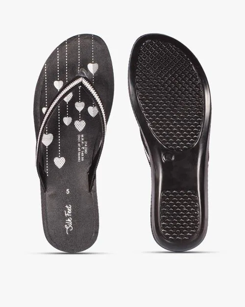 Printed Thong-Strap Flat Sandals