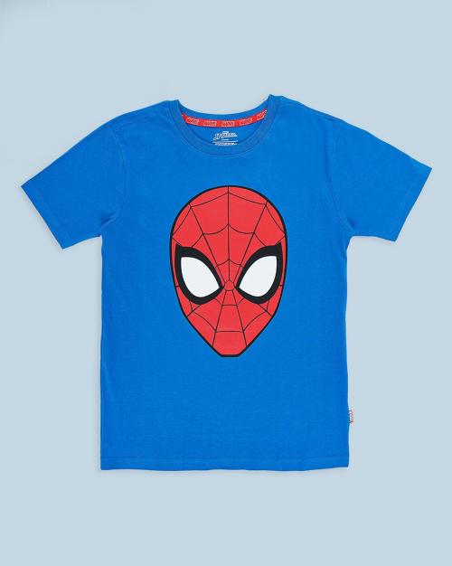 Spider-Man Print Round-Neck T-Shirt