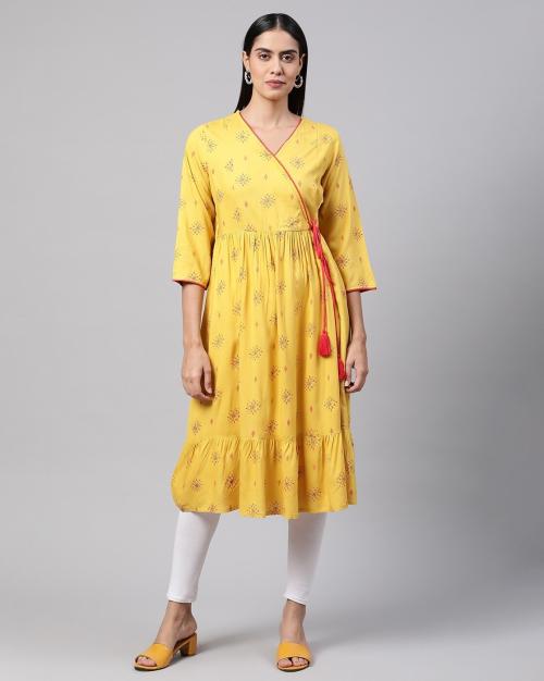Printed Angrakha Kurta