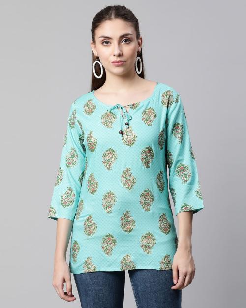 Buy Paisley Print RoundNeck Straight Kurti Online at Best Prices in