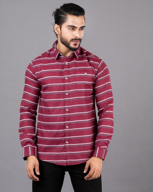 Men Striped Slim Fit Shirt