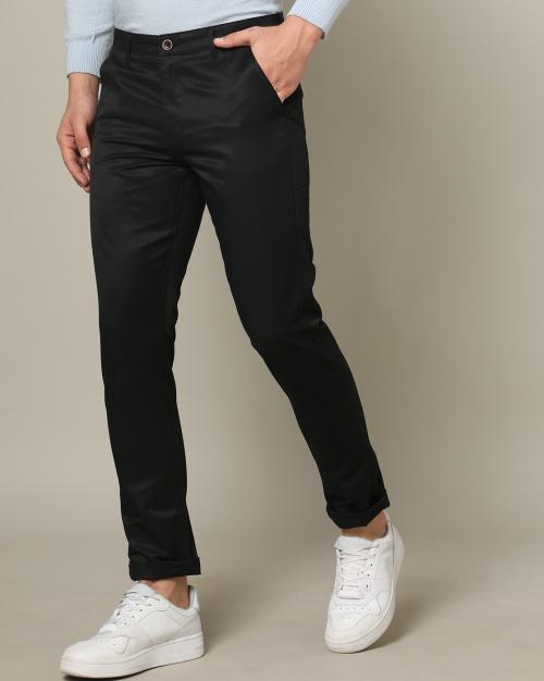 Buy Men FlatFront Tapered Fit Chinos Online at Best Prices in India