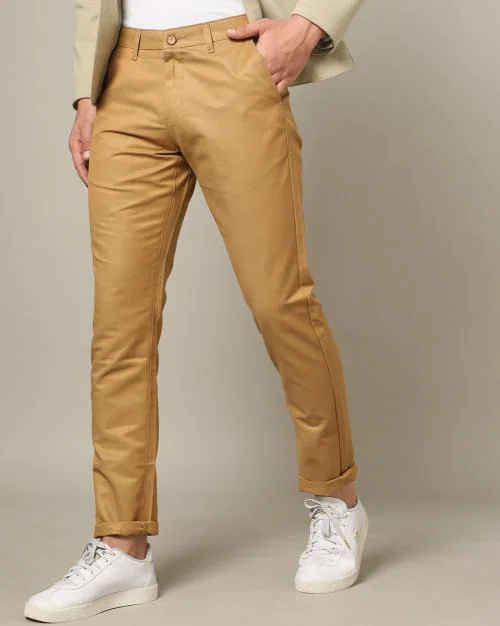 Men Tapered Fit Ankle-Length Chinos