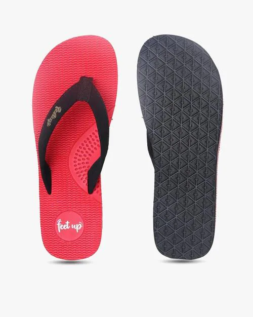 Women Brand Print Thong-Strap Flip-Flops