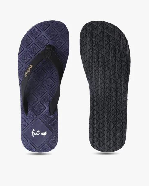 Geometric Pattern Thong-Strap Flip-Flops