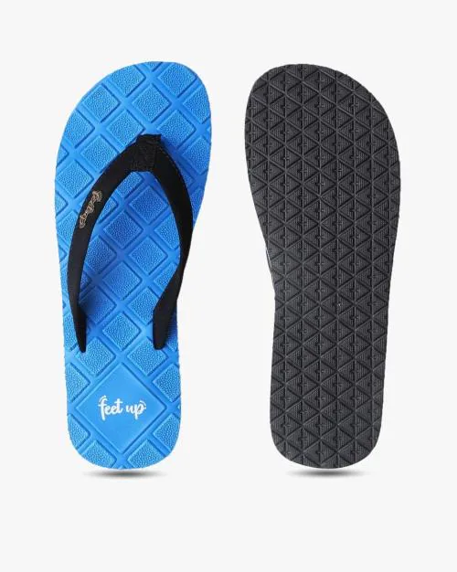 Geometric-Pattern Thong-Strap Flip-Flops