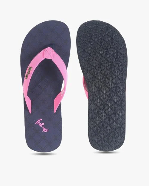 Thong-Strap Flip-Flops with Metal Logo Accent