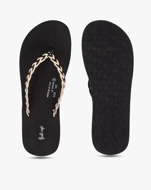 Flip-Flops with Contrast Thong-Straps