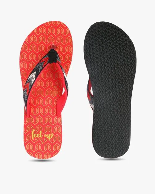 Embroidered Thong-Strap Flip-Flops