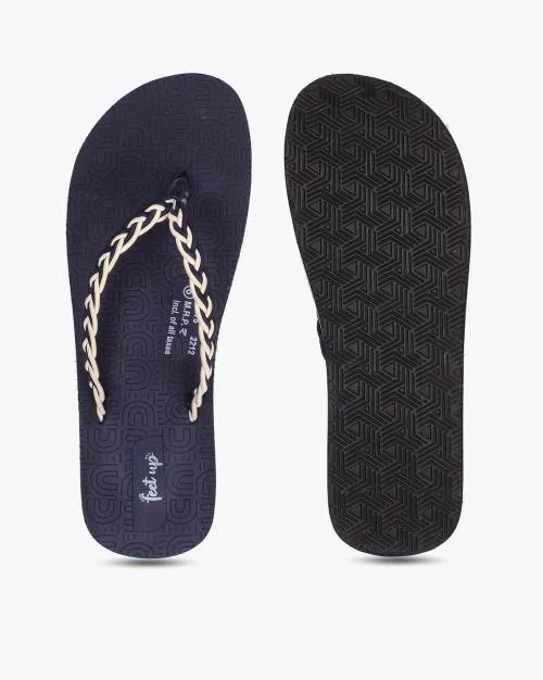 Thong-Strap Flip-Flops with Brand Print