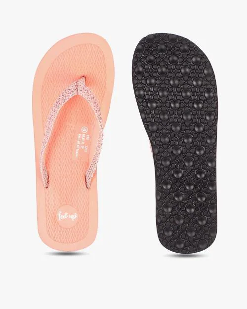 Chevon Print Thong-Strap Flip-Flops
