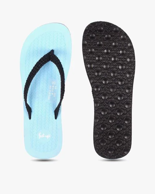 Thong-Strap Flip-Flops with Brand Print