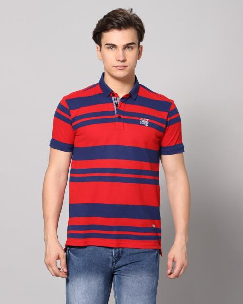 Buy Striped Slim Fit Polo TShirt Online at Best Prices in India JioMart.