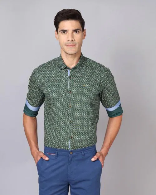 Buy Men Printed Slim Fit Shirt with Patch Pocket Online at Best Prices