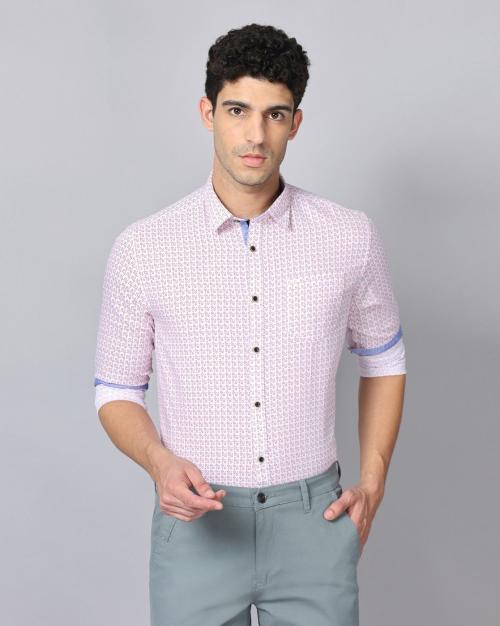 Buy Men Printed Slim Fit Shirt with Patch Pocket Online at Best Prices