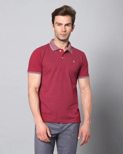 Printed Slim Fit Polo T-Shirt